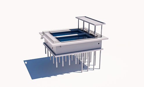 Model of backwater tank in water treatment plant 3d model