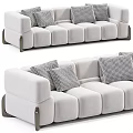 Modern Sectional Sofa In Gray And White With Decorative Pillows And Comfortable Design