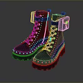Durable Black Leather Boots With Thick Soles Lace Up Design For Daily Wear