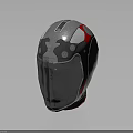 Modern Weapon Tactical Helmet With Silver Black Red Design And Transparent Visor
