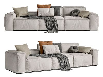 Modern three-seat sofa multiplayer sofa model