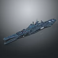 Futuristic Large Warship Model Featuring Detailed Sci Fi Structure And Design 3d model