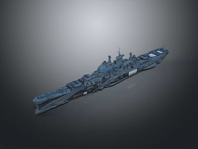 Futuristic Large Warship Model Featuring Detailed Sci Fi Structure And Design 3d model