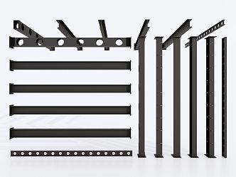 Modern components Steel profiles Metal components 3d model