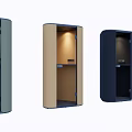 Modern Multicolored Storage Cabinets With Interior Lighting And Color Options 3d model