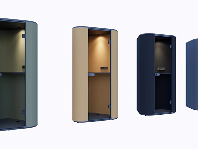Modern Multicolored Storage Cabinets With Interior Lighting And Color Options 3d model