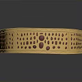 Elegant Golden Decorative Band With Red Gemstones And Circular Hole Patterns