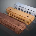 Wooden Bench Furniture In Three Different Colors With Rectangular Shape And Smooth Surface 3d model