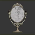Decorative Tabletop Mirror With Classic Ornate Frame And Stable Base For Makeup 3d model