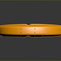 Orange Aircraft Curved Component with Smooth Surface and Small Holes on Black Background Showing Reflection