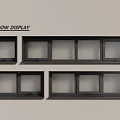 Modern Casement Windows Window Display With Black Frames And Various Styles 3d model