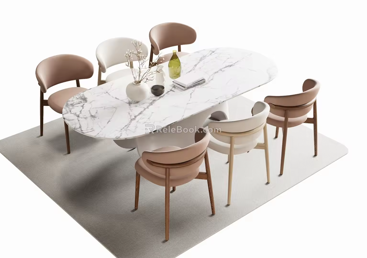 Dining table and chair 3d model