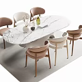 Dining table and chair 3d model