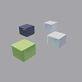 Geometric Multicolored Cubes In Purple White Light Green And Light Blue