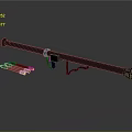 Black Military Style Rocket Launcher With Ammunition And 3D Rendered Model
