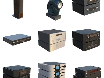 Modern Headphones And Speakers With Wireless Design And High Definition Sound Quality 3d model