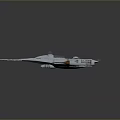 Futuristic Silver Sci Fi Spaceship With Sleek Design And Side Engines 3d model