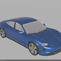 Modern Blue Sports Car With Sleek Body Red Interior Alloy Wheels And Aerodynamic Design