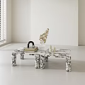 Middle ancient style stone coffee table 3d model