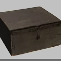 Vintage Wooden Storage Box With Worn Surface And Metal Latch