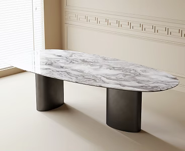 Modern marble dining table 3d model