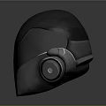 Modern Black Helmet Design With Illuminated Lines Sleek Surface And Ear Components