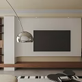 Modern Living Dining Room Interior With Beige Sofa Green Accent Chair Round Coffee Table Tv Wall