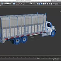 White Commercial Cargo Truck With Canvas Covered Bed And Dual Rear Wheels