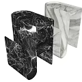Modern Black And White Marble Side Tables With Unique Geometric Design 3d model