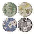 Round Carpets With Animal Patterns World Map And Nature Designs For Kids Rooms