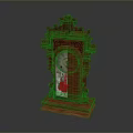 Vintage Carved Wooden Mantel Clock With Classic Design And Glass Panel