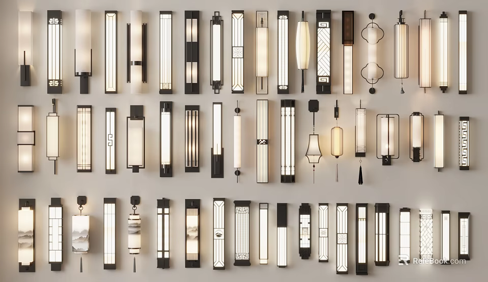 Various Modern Wall Lamps With Different Designs For Home Interior Decor 3d model