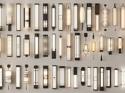 Various Modern Wall Lamps With Different Designs For Home Interior Decor 3d model