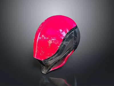 Weapon Tactical Helmet Red And Black Military Combat Gear Design 3d model