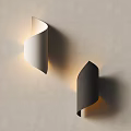 Modern Luxury Wall Lamps With White And Black Curved Design Illuminating Beige Wall
