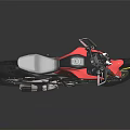 Sporty Red and Black Motorcycle with Sleek Design Black Seat and Alloy Wheels