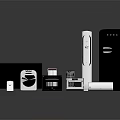 Modern Home Electronic Appliances Collection With Refrigerator Microwave Speakers And Chargers