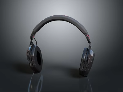 Black Over Ear Computer Headphones With Comfortable Fit And High Definition Sound Quality 3d model