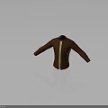 Classic brown leather jacket with green collar and stylish stitching design details