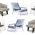 Stylish Accent Chairs Featuring Checkered Pattern Light Gray Fabric Metal Frame And Wooden Legs