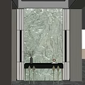 Elegant Console Table Design With Green Marble Wall Gold Frame And Decorative Ornaments