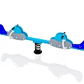 Blue Cartoon Shaped Children's Seesaw With Spring Base For Playground