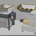Industrial Shredder Equipment With Yellow Black Warning Stripes Control Panel And Mobile Design