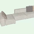 Modern Sectional Sofa With Plush Decorative Pillows And Comfortable Seating 3d model