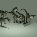 Fierce Reptile Creatures With Multiple Heads Open Mouths And Sharp Teeth 3d model
