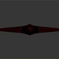 Blue Bladed Sword With Purple Hilt And Brown Decorative Cross Guard