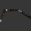 Architectural Decorative Metal Element With Colorful Iridescent Texture And Curved Design