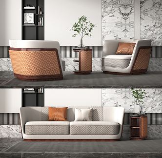 Modern Combination Sofa Combination 3d model