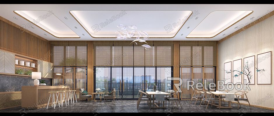 New Chinese Reception Area Reception Room model