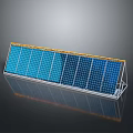 Solar Powered Laptop Charger Panel With Blue Surface Yellow Frame And Metal Stand